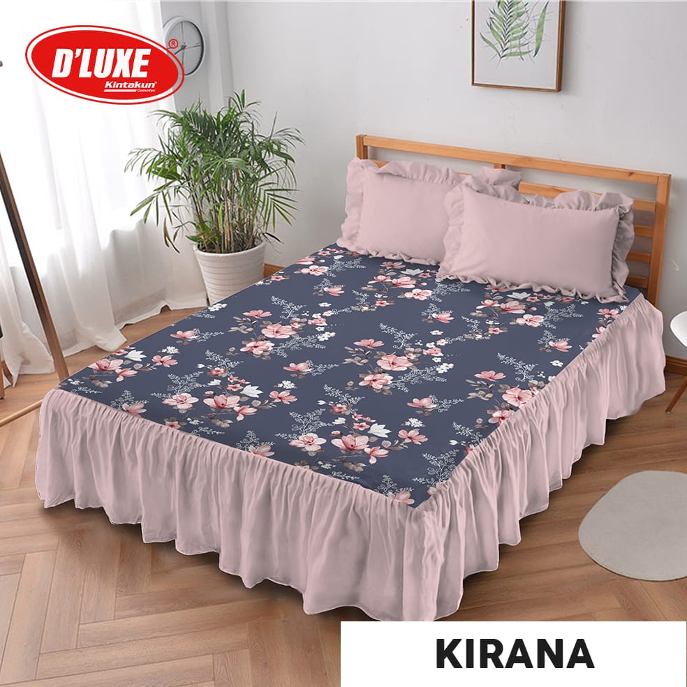Kintakun D'luxe 3D - Bisa COD ORIGINAL Sprei Rumbai 160/180 Queen King Set Motif Kirana Bunga Flower