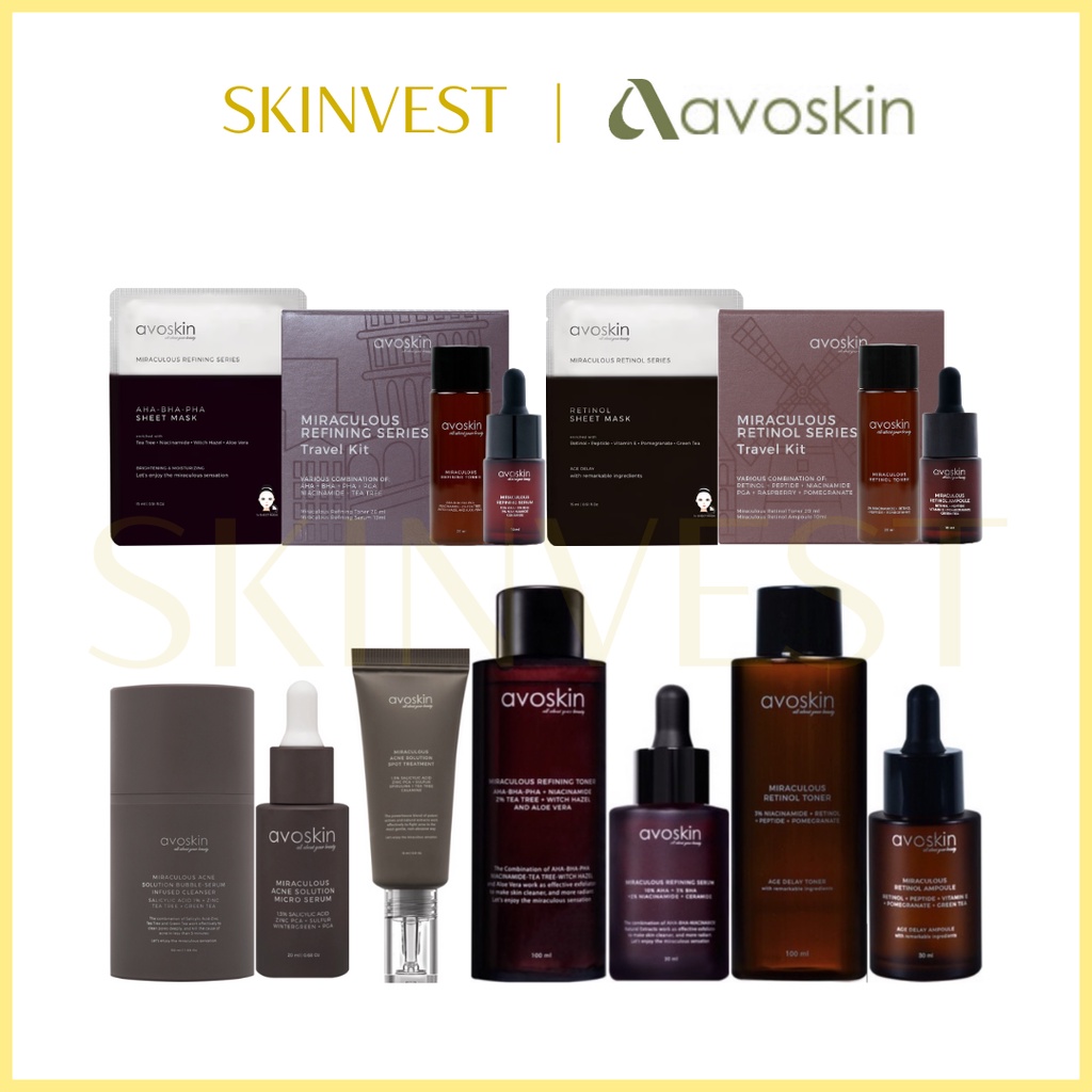 AVOSKIN Miraculous Acne Solution Refining Retinol Bubble Serum Infused Cleanser Micro Spot Treatment