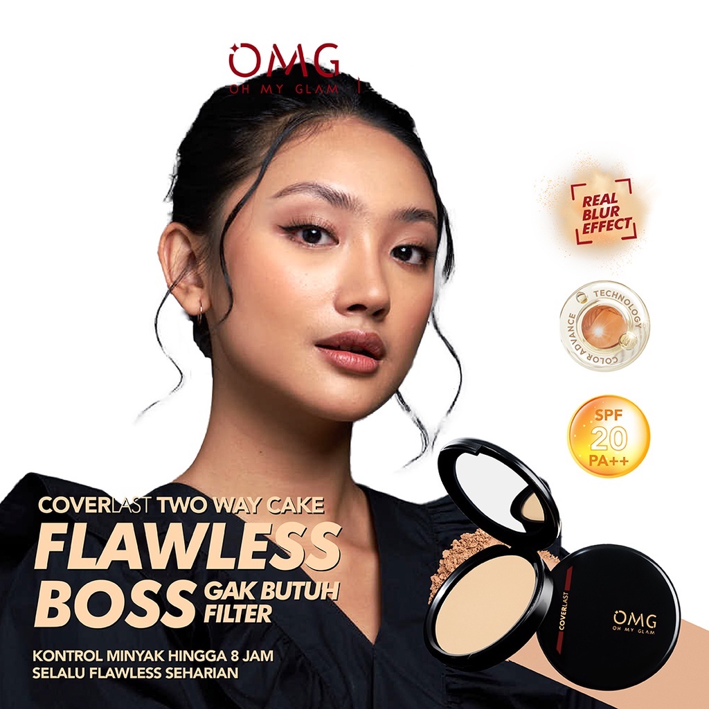 OMG Coverlast Two Way Cake  - Oh My Glam TWC Bedak Padat Kontrol Minyak SPF 20++
