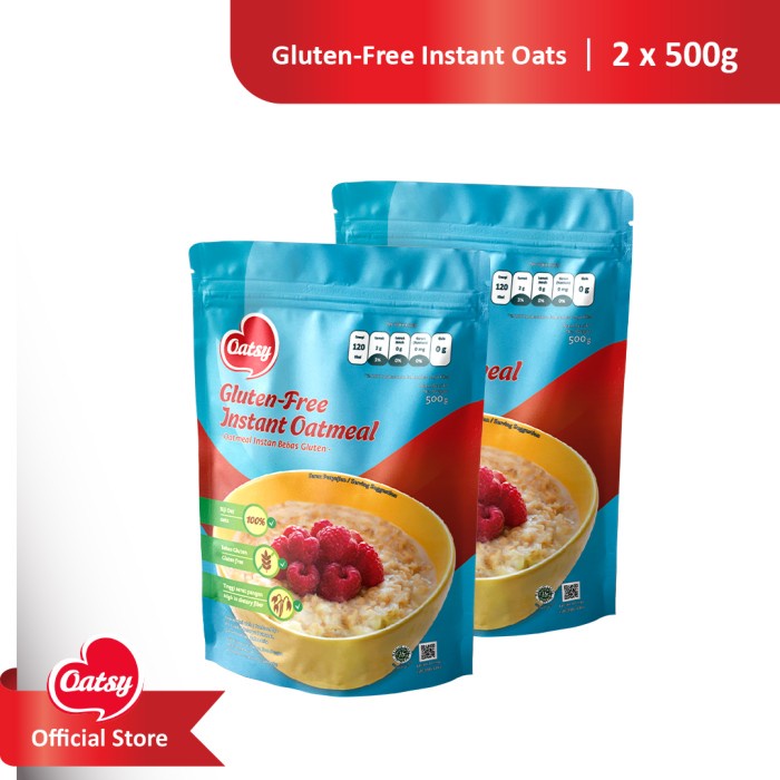 

[BISA COD] OATSY Gluten Free Instant Oatmeal 500gr (Double Pack)