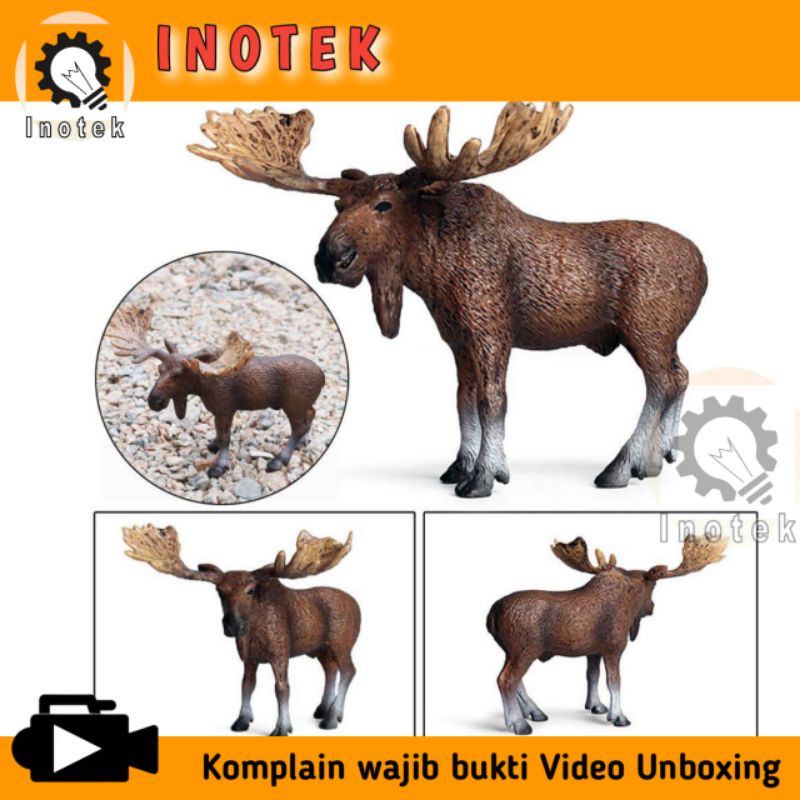 mainan miniatur rusa kutub tanduk karang moose