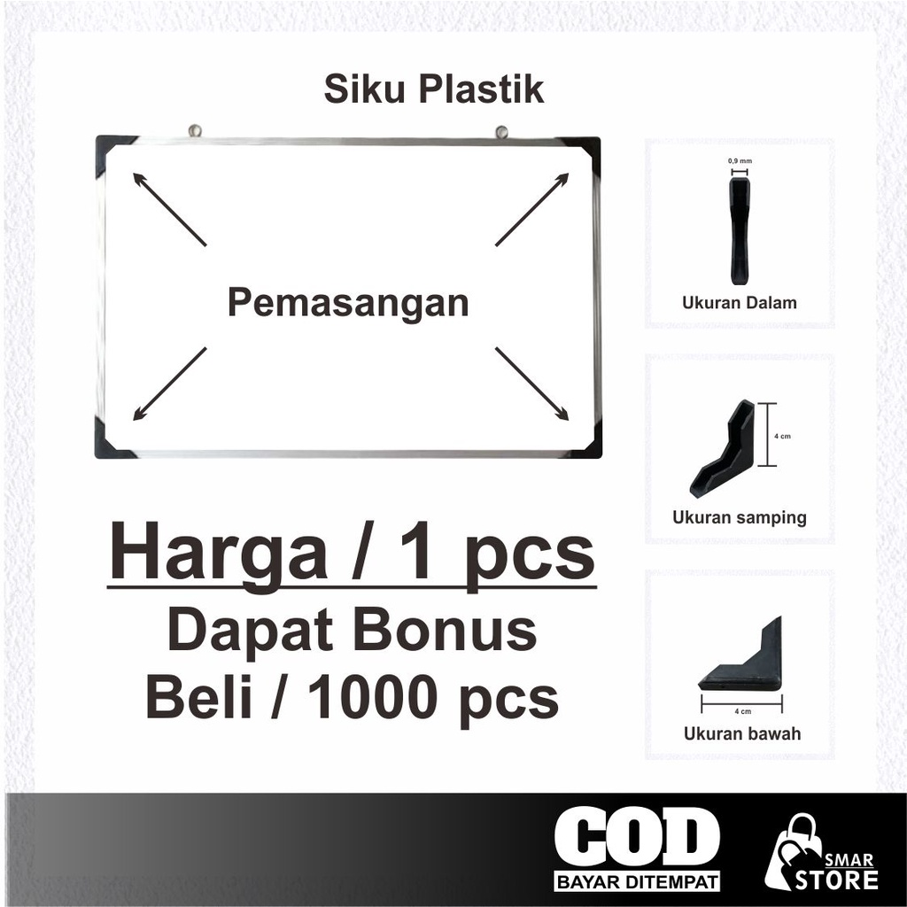 

Siku Sudut Pelindung Papan tulis Whiteboard ukuran 8mm
