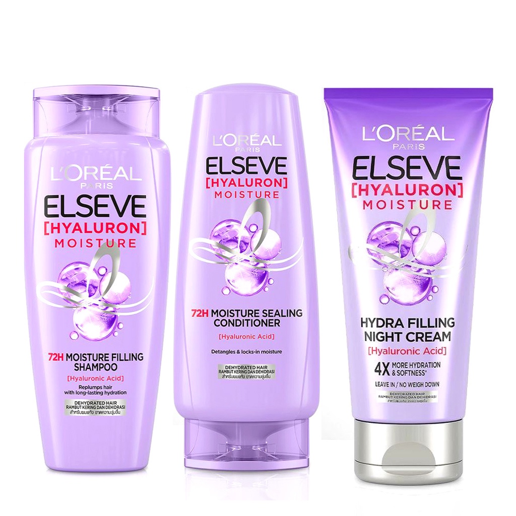 L'Oreal Paris Elseve Hyaluron Moisture Series (Shampoo/Conditioner/Night Cream)