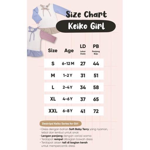 TOBELI KEIKO GIRL DRESS ANAK BAJU DRESS ANAK PEREMPUAN 6 BULAN - 8 TAHUN