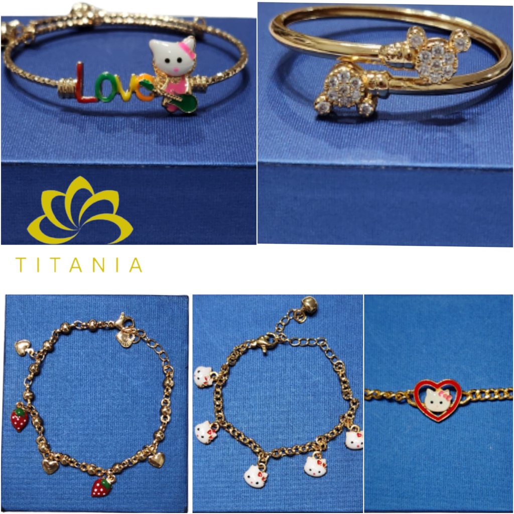 Gelang Rantai Anak / Gelang Bangle Anak Titanium Anti Karat Anti Gatal