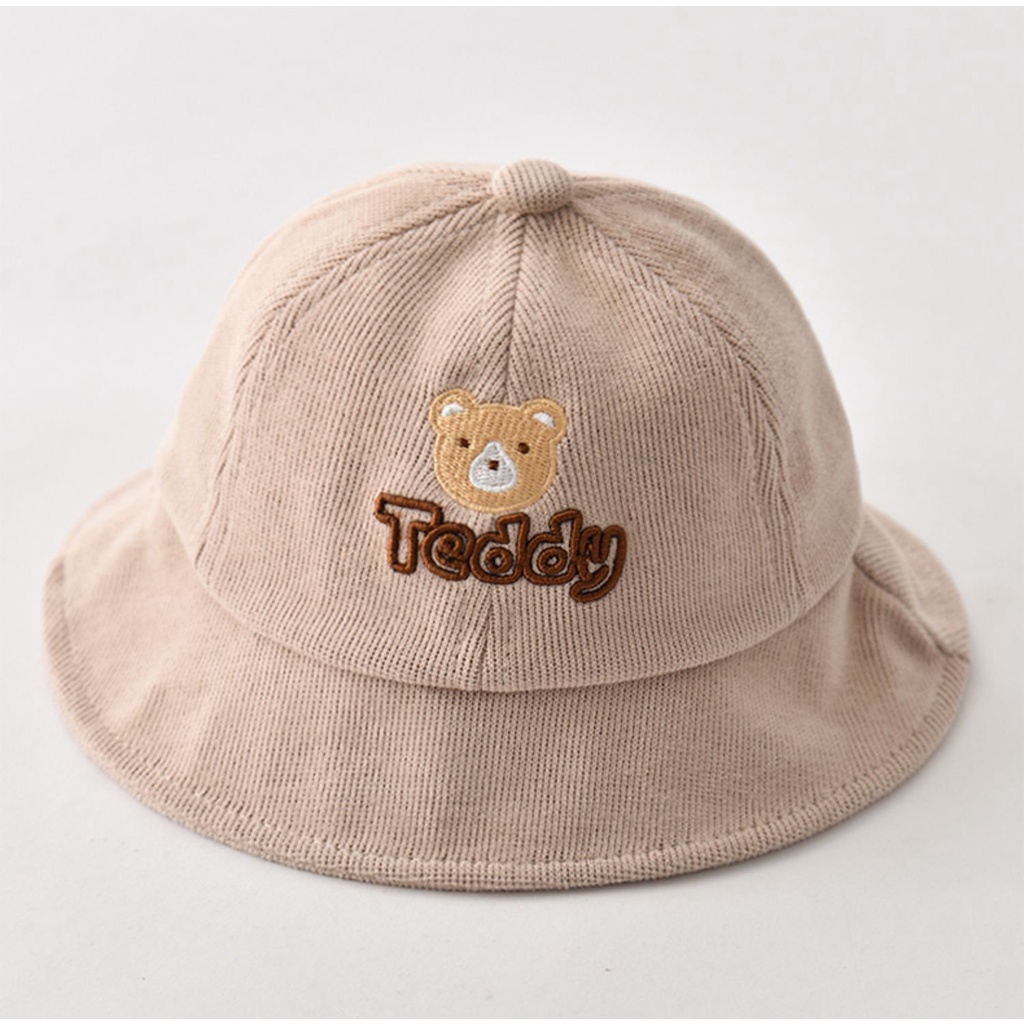 Topi bucket anak unisex usia 6 bulan sampai 5 tahun keren / topi anak bayi motif TEDDY BEAR lucu import