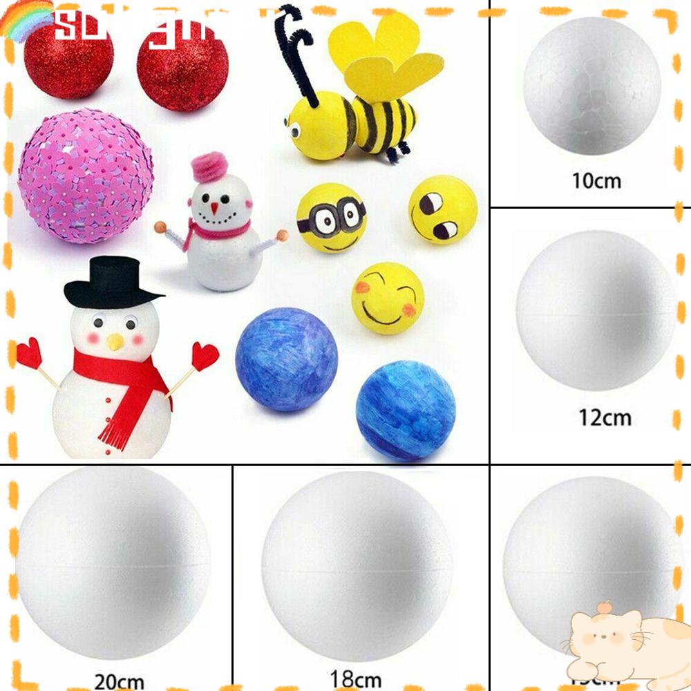 Solighter10 /12 /15 /18/20cm White Craft Balls New Ball Mainan Anak Nikmat Pernikahan Dekorasi Hadiah Xmas Natal Dekorasi Pesta