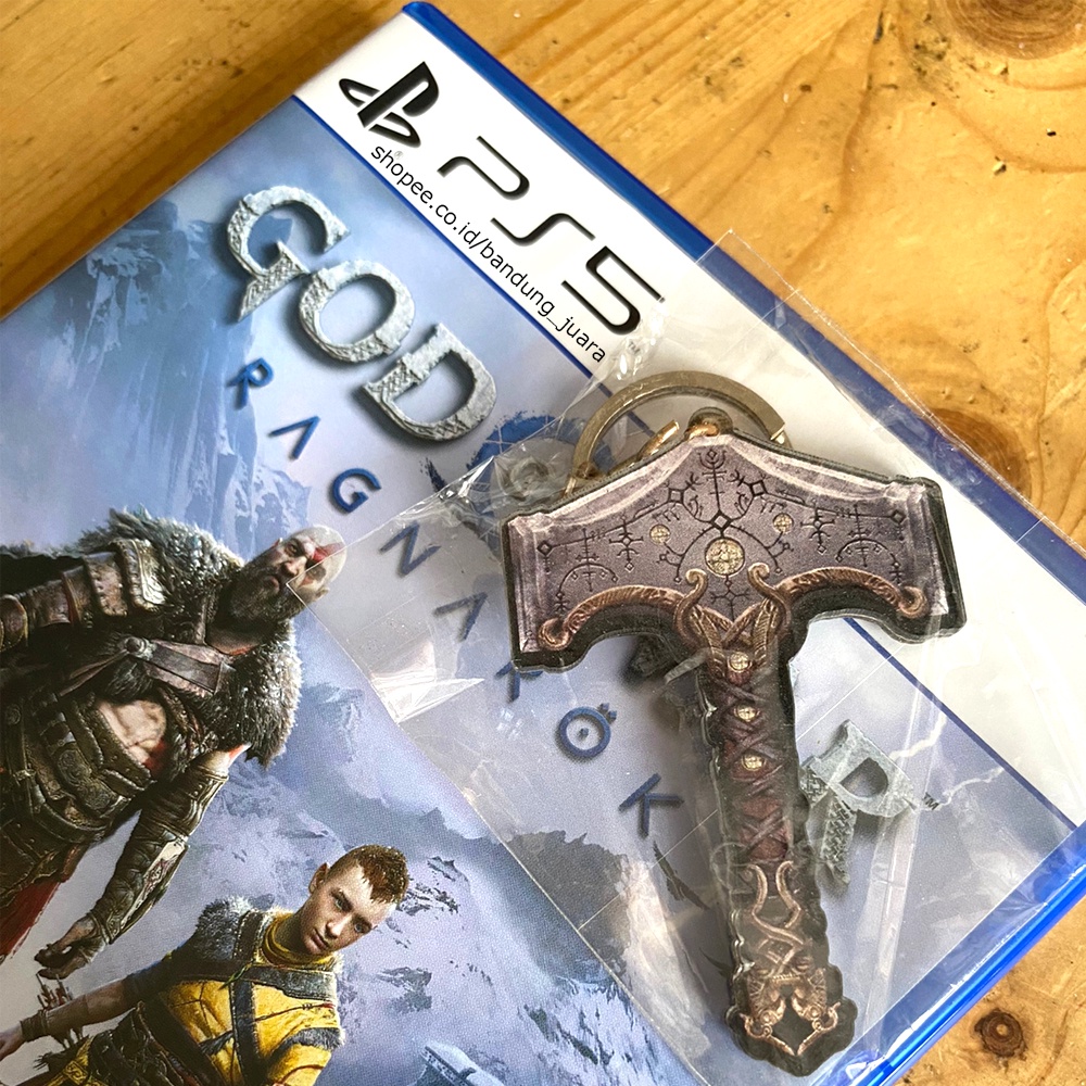 Thor Mjolnir Hammer Keychain - Gantungan Kunci God of War: Ragnarok