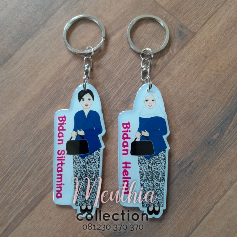 Ganci Karakter Bidan IBI Kebaya dengan Nama Pribadi