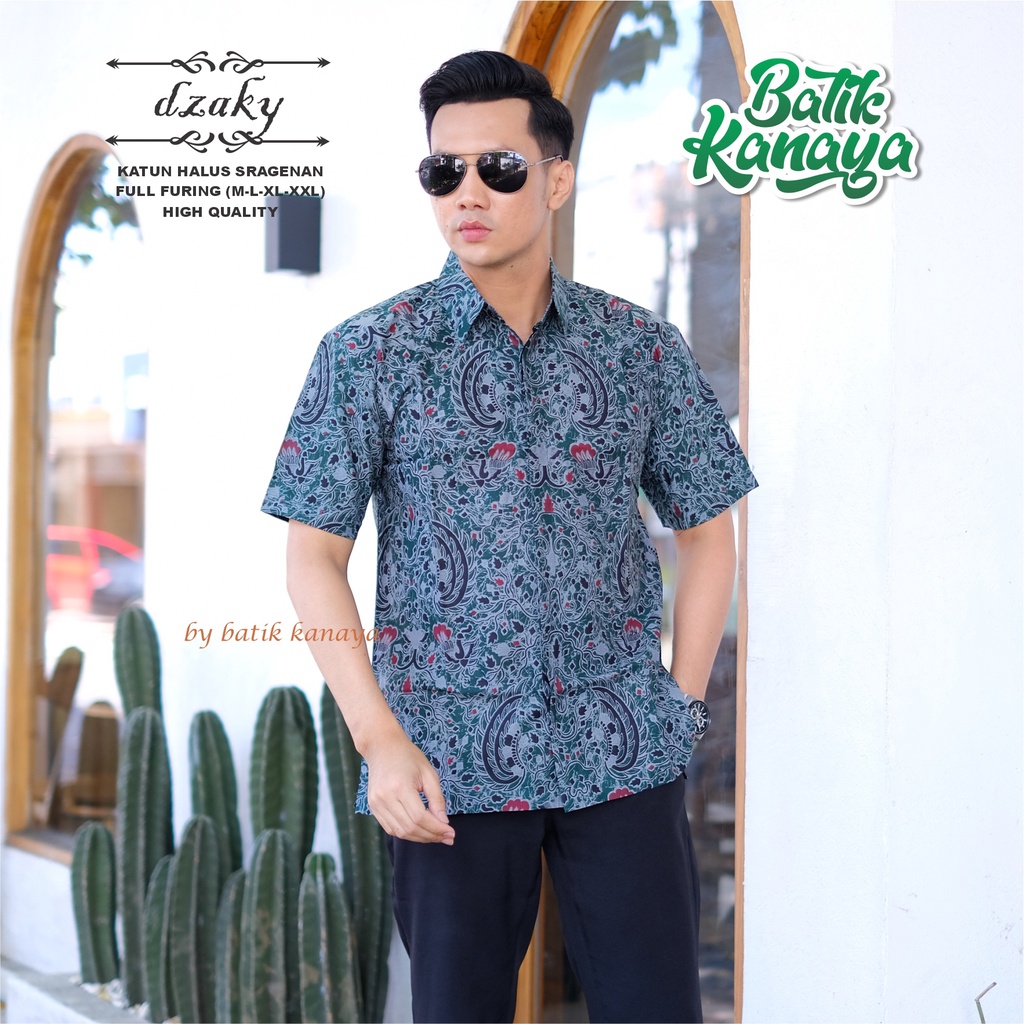 Kanaya Baju Batik Pria Lengan Pendek Full Furing DZAKY