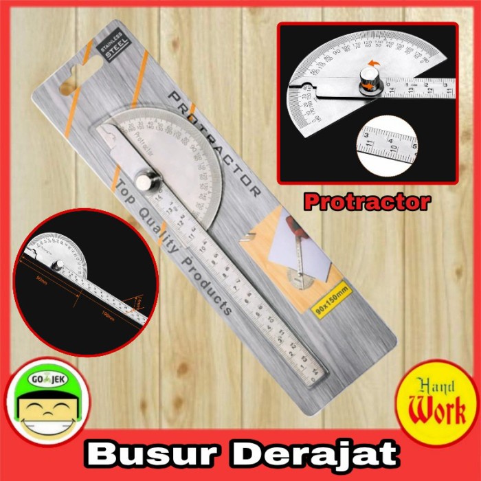 

Penggaris Busur Derajat 180 Stainless Steel Sudut Protracktor