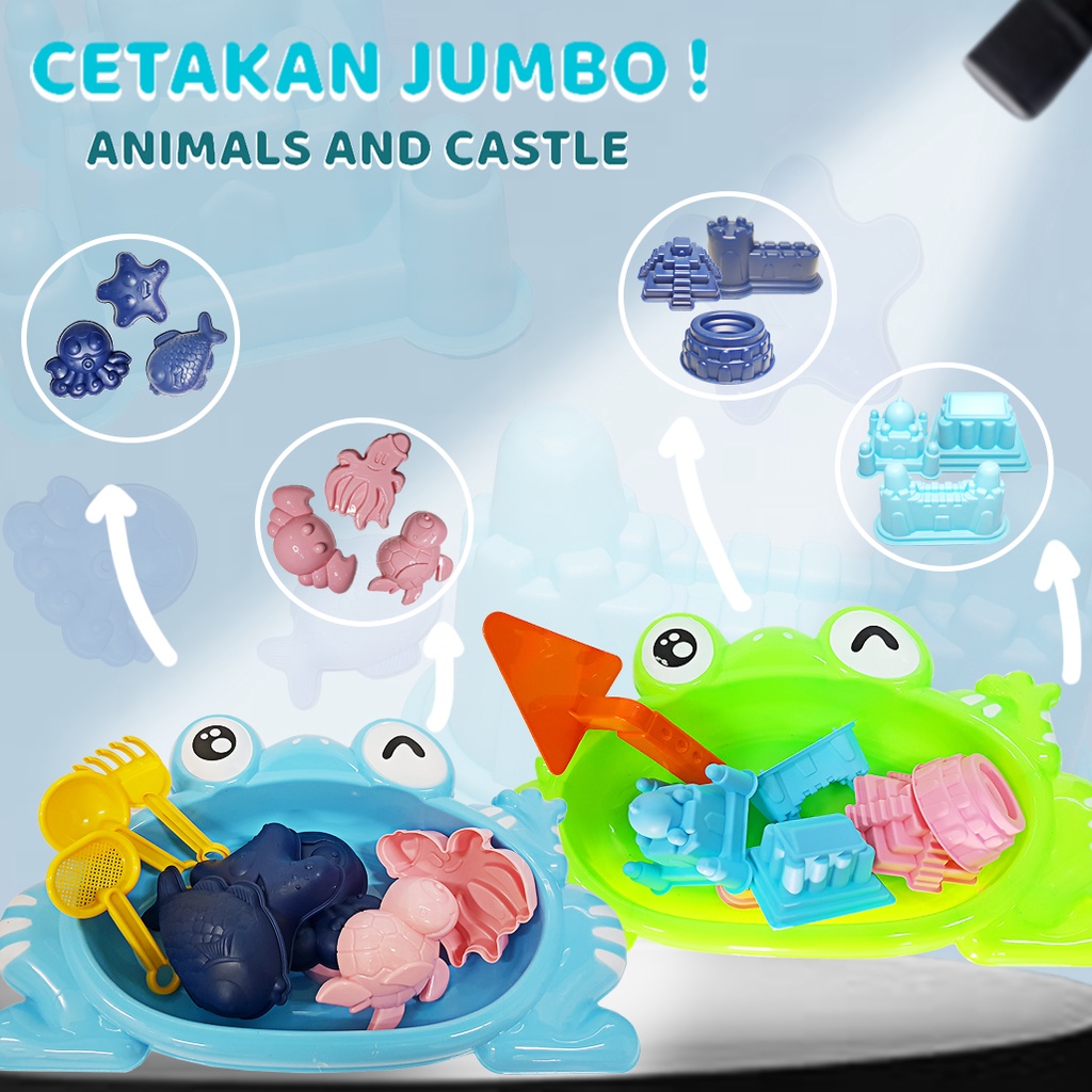 Mainan Tempat Pasir Anak/ Mainan Cetakan Pasir Jumbo LENGKAP/ Perlengkapan Pasir YK2