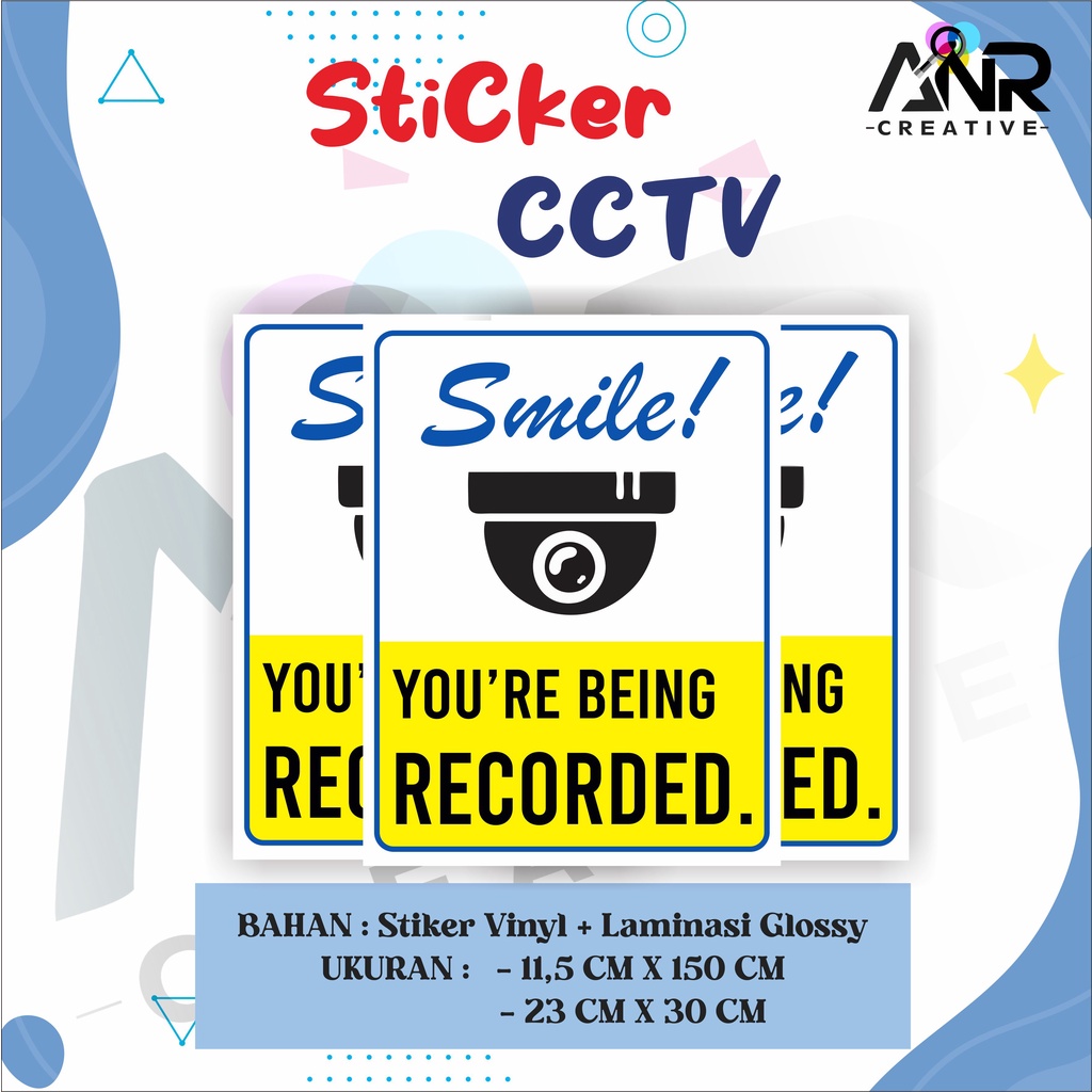 Sticker CCTV/ Stiker CCTV unik/ Stiker CCTV murah