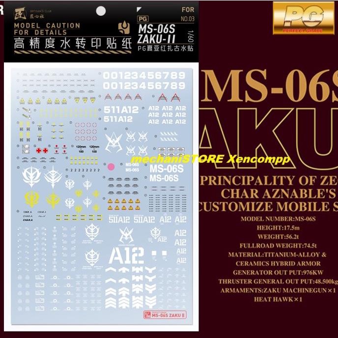 Water Decal Pg Zaku Char'S Pg03 By Artisan Club