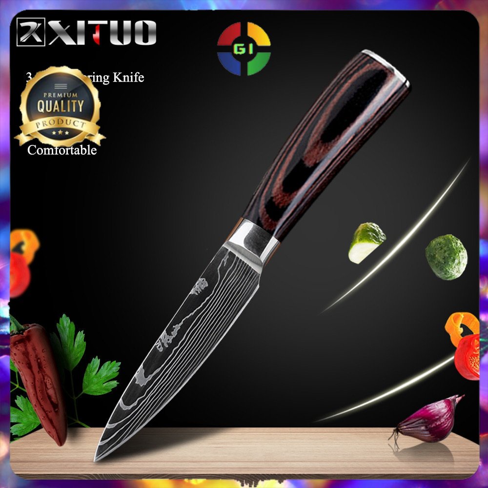Pisau Dapur Chef Damascus Pattern 3.5 Paring Knife Stainless