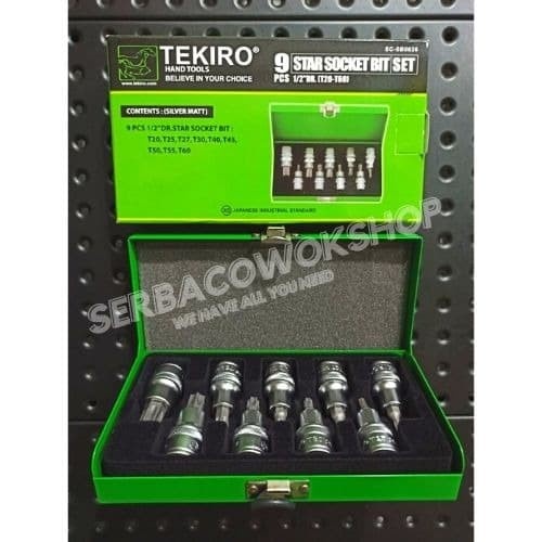 Tekiro Mata Kunci Sok L Bintang Set 1/2 Inch X 9 Pcs Star Bit Socket
