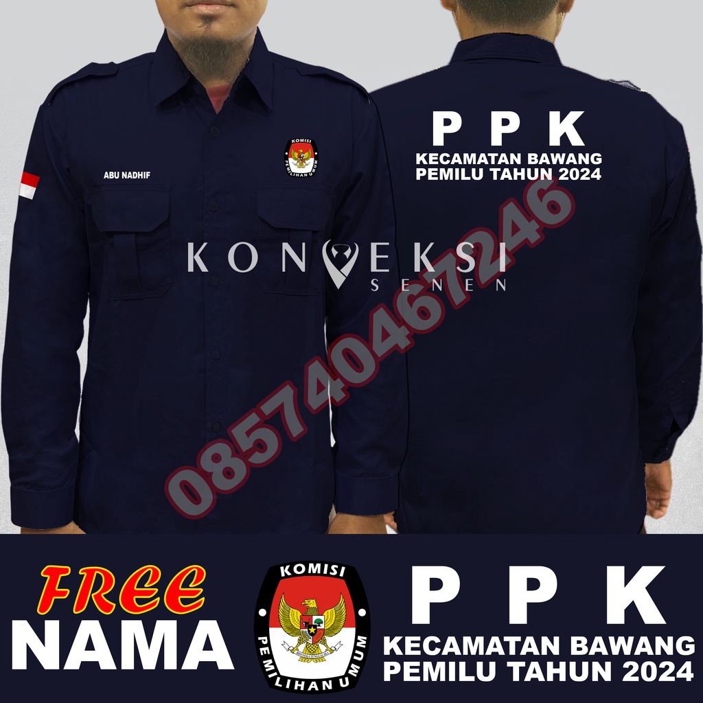 Kemeja PPK baju PPK seragam PPK Pdh PPK kemeja kerja PPK kemeja panitia pemilihan kecamatan