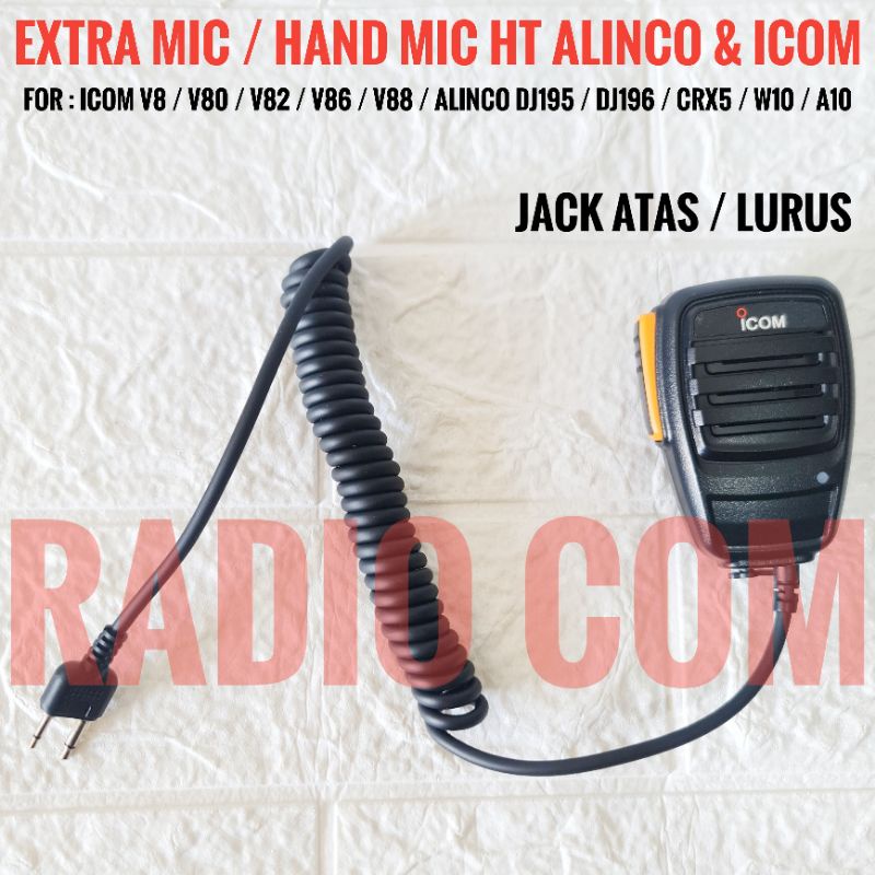 EXTRAMIC HT ICOM V80 V82 V86 V88 ALINCO DJ195 DJ196 DJ596 MIC HT ALINCO JACK ATAS LURUS DJ 195 DJ 196 MURAH