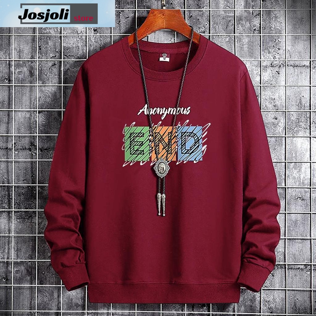 JOSJOLI_STORE/Baju Sweater Enjoy, Arnold, End, Farewell, Black/Atasan Pria Dewasa Lengan Panjang/Fit to L