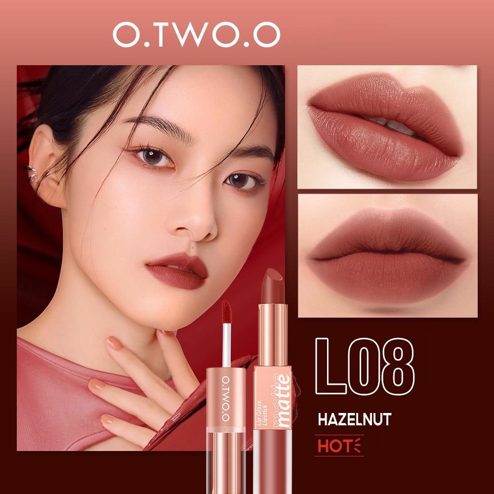 ★ BB ★ O.TWO.O Splendid Matte Double Ended Lipstick - Intense Color Dual-Stick 2 In 1 Liquid Matte Misty Velvet Lip Tint - Lip Glaze | O TWO O