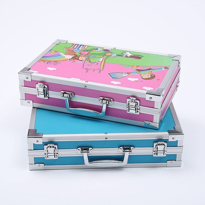 

Terlaris ✨ -Set Alat Gambar Anak Tulis Lukis Koper Box Jingjing Import - Alat Luk - Pink Motif- 2.1.23