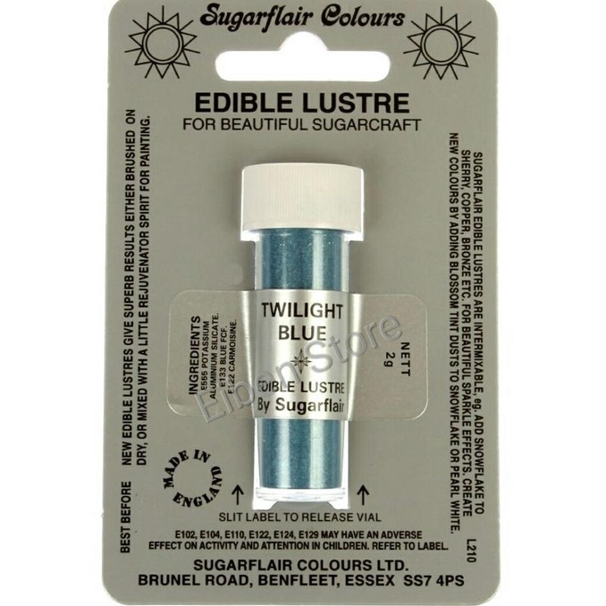

Sugarflair Edible Lustre Color Twilight Blue Btl-2gr
