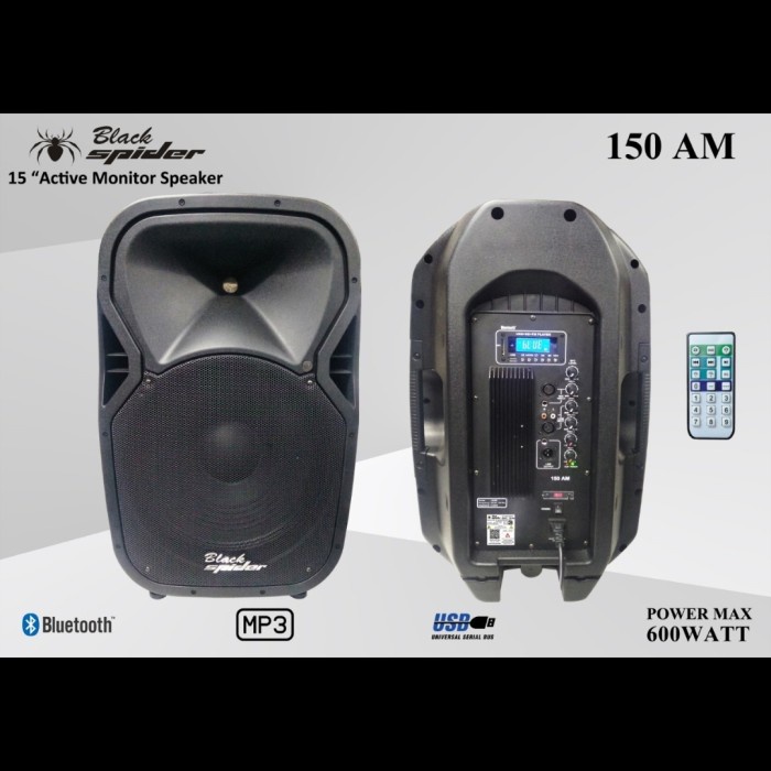 Speaker aktif 15 inch Blackspider 150Am aktive bluetooth 150 Am