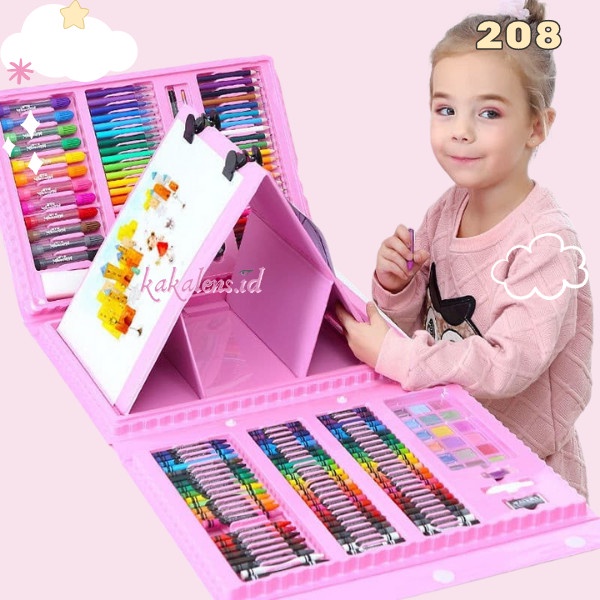 

Terlaris ✨ -208 pcs drawing art set crayon alat tulis melukis cocok buat kado anak - BLUE- 2.1.23