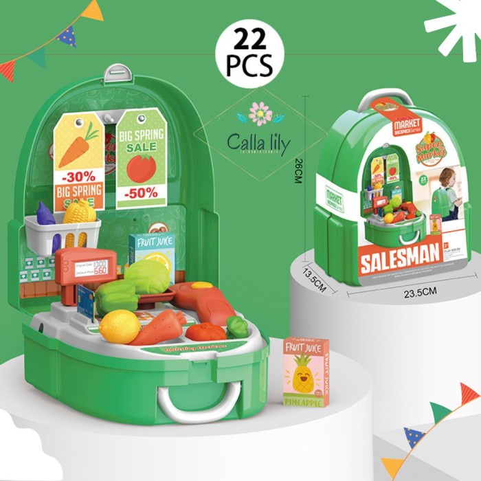 CL mainan anak ransel tas punggung role play masak dokter makeup chess - salesman