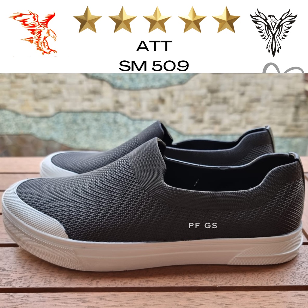 Sepatu Slip On Pria ATT SM 509 Karet Anti Air Lentur Trendy 39-43