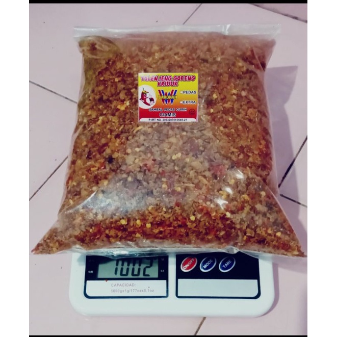 

SAMABAL GORENG KRIUK (TOLENJENG) pedas gurih renyah aroma bawang 1kg