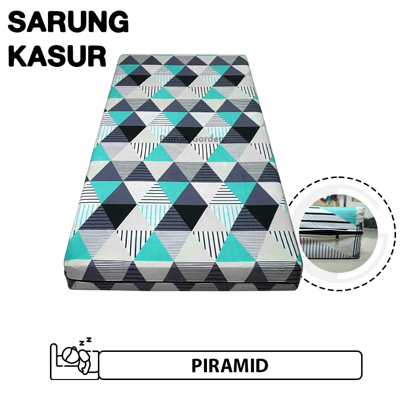 Sarung Kasur Busa Resleting 90x200x15 120x200x15 Motif Aesthetic Single No 4 Double No 3