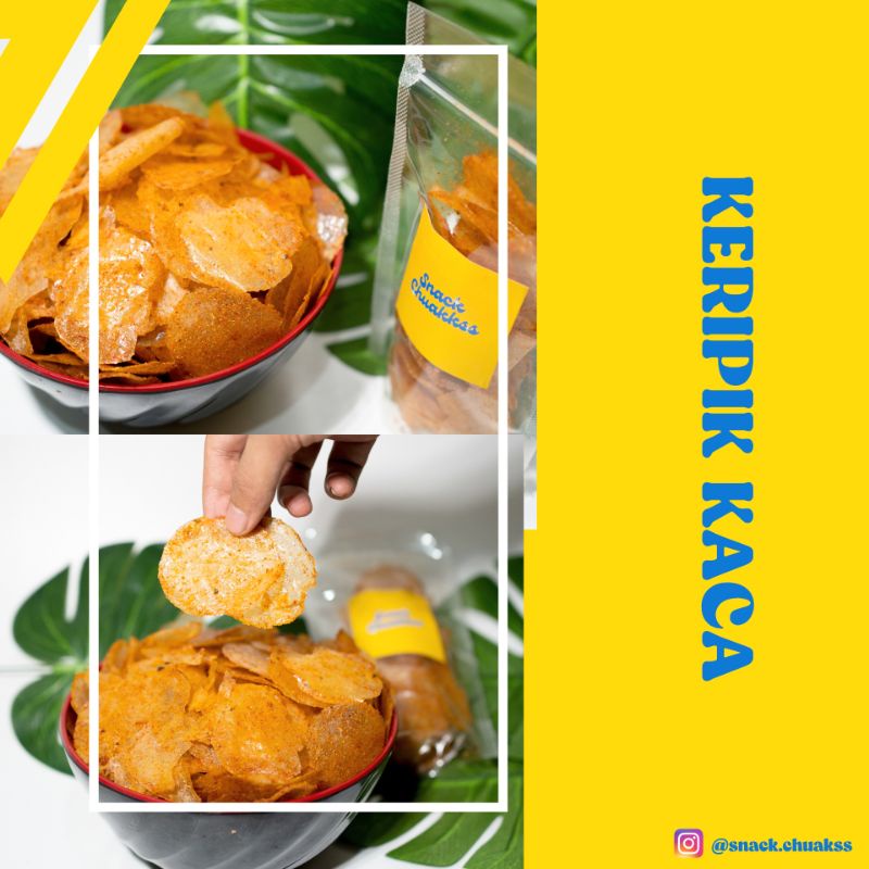 

Snack Cemilan Pedas isi 100 gr Keripik Kaca, Makaroni, Basreng, Kerupuk Daun Jeruk