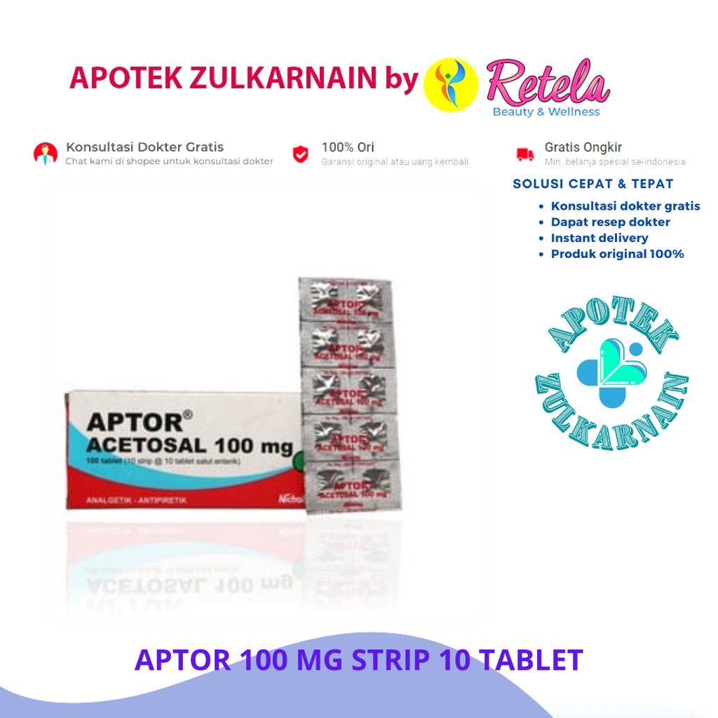 Jual APTOR 100 MG STRIP 10 TABLET / acetosal aspilet ascardia farmasal