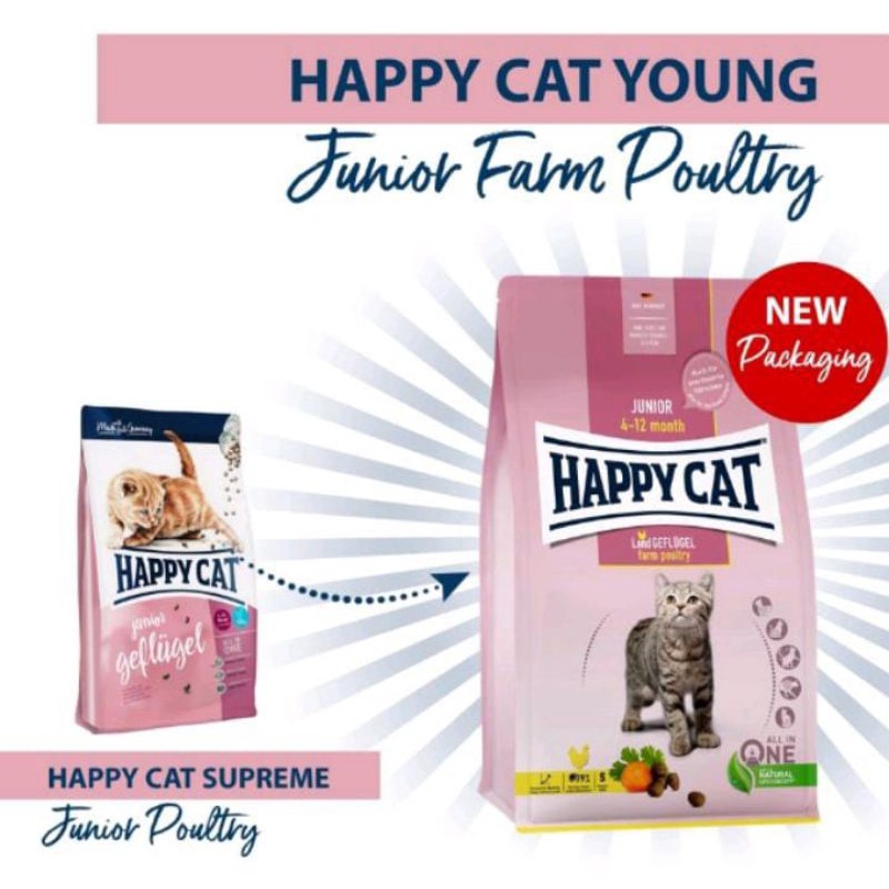 Makanan Kucing Happy Cat Junior gelfigel 10kg (Go-jek only) makanan kucing happy cat junior poultry gelflugel