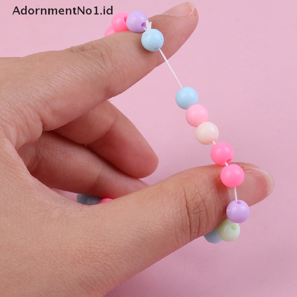 [AdornmentNo1] 10pcs Anak Perempuan Pesona Gelang Anak Lucu Warna-Warni Mutiara Manik Gelang Elastis Mainan Perhiasan Gelang Tangan Dekorasi Pesta Hadiah [ID]