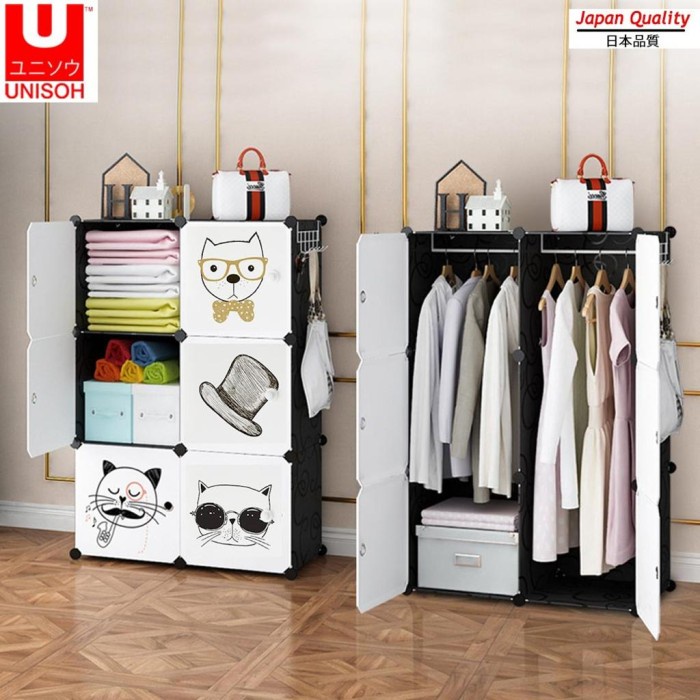 Lemari Unisoh Lemari Plastik Pakaian Baju Rak Susun Serbaguna