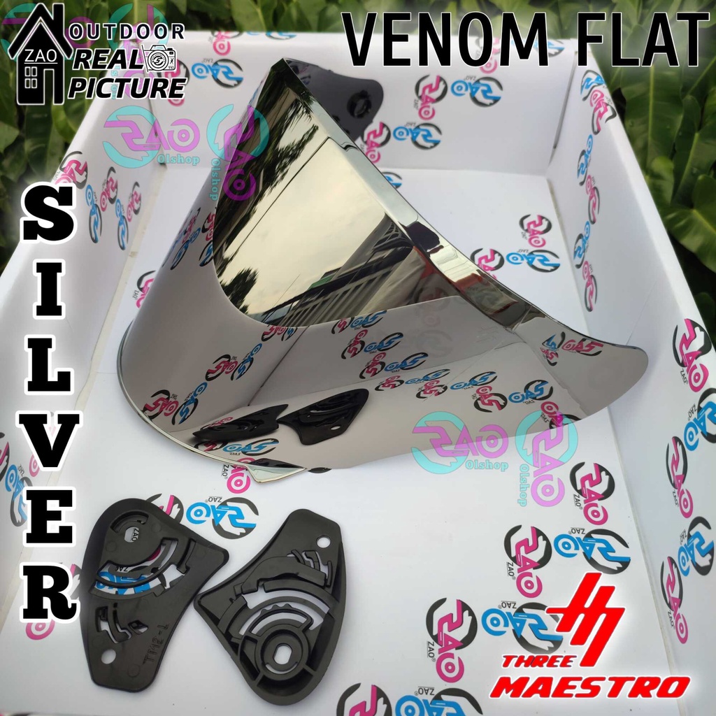 Kaca Helm ALV SKYCAT CENTRO Visor Helmet FLAT venom open flat datar tebal premium by Three Maestro helm alv skycat centro galaxi galaxy half face | BUKAN UNTUK ALV ULTRON TM2