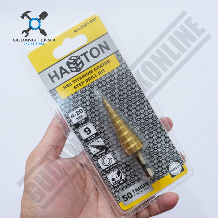 Mata Bor Pagoda Step 3-12mm 4-20mm 4-32mm HASSTON PROHEX / HSS Titanium Coated Step Drill 3-12 4-20 4-32 mm HASTON