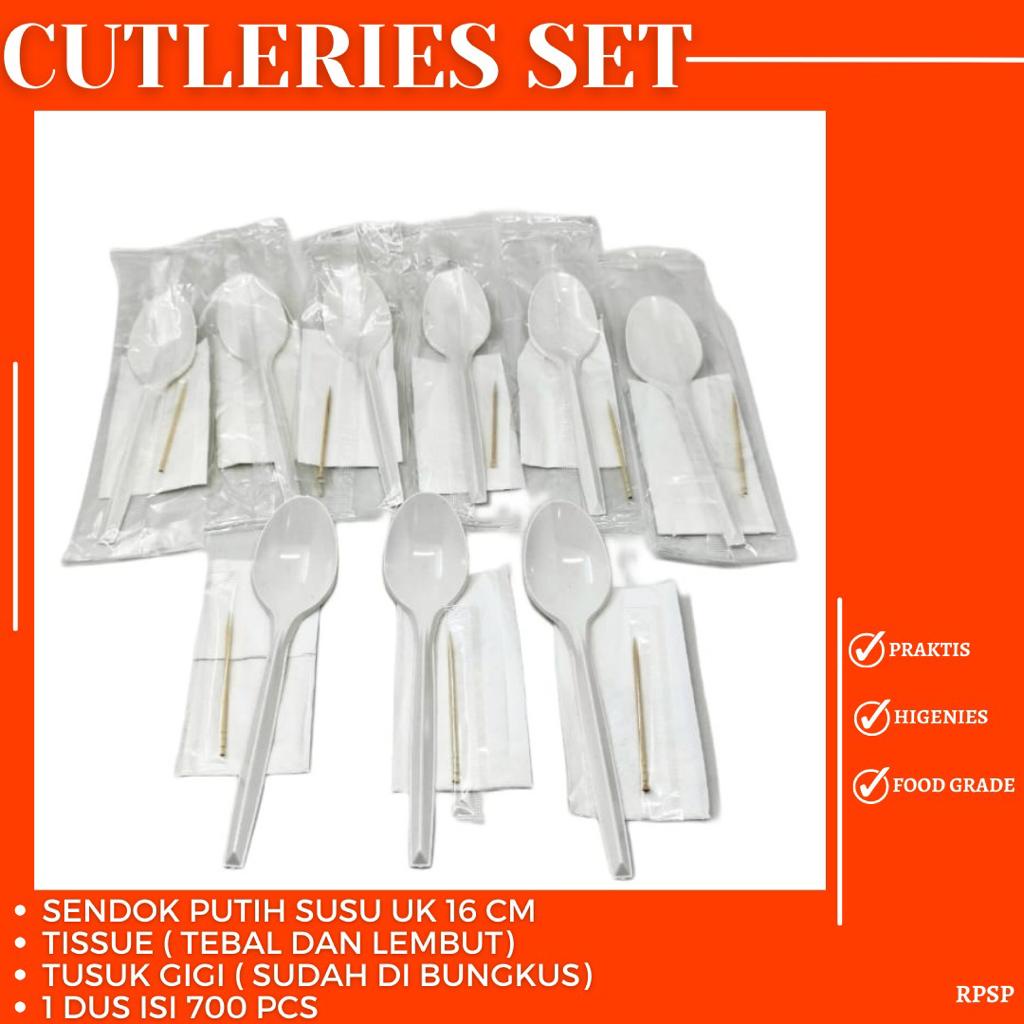 Cutleries Set Sendok Tisu Tusuk Gigi Sendok (Isi 25 Set-RPSP)