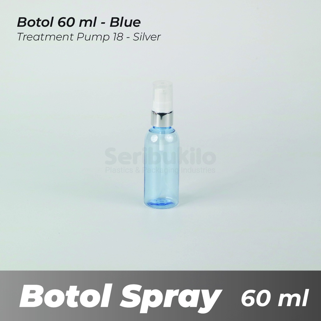 BOTOL PUMP 60 ML / BOTOL PLASTIK 60 ML TREATMENT PUMP SILVER / BOTOL 60 ML TREATMENT PUMP RING SILVER HALF COVER