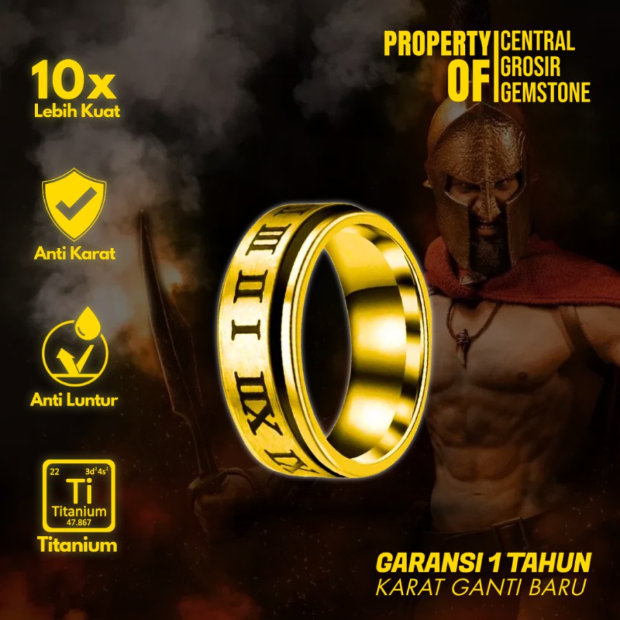 Cincin Titanium Emas Fashion Gold Couple Pria Wanita