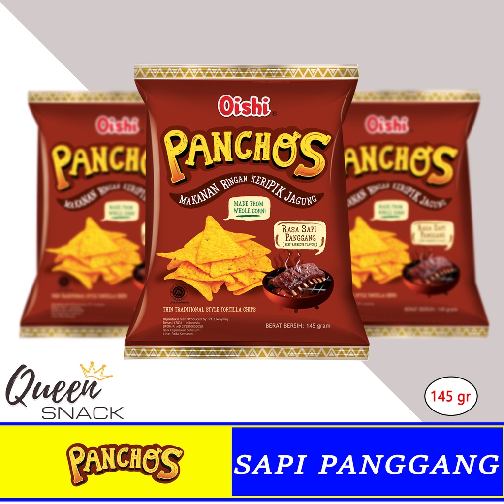 

Oishi Panchos Sapi Panggang 145gr Kripik Jagung Rasa BBQ