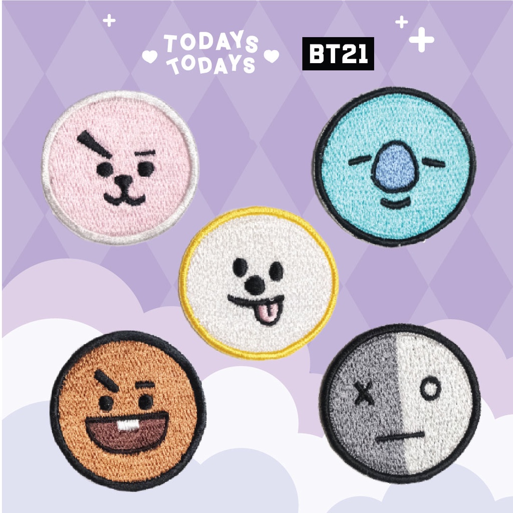 BT21 BTS ( Cooky tata RJ Koya Chimmy Shooky Mang Van) | Iron On Patch / Bordir / Emblem | Pop socket