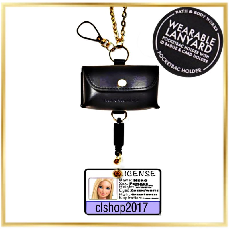 [HOLDER ONLY]BBW SNAPCASE CHAIN WEARABLE LANYARD POCKETBAC HOLDER WITH KEYRING &amp; CARD HOLDER CAR KEY HOLDER HAND SANITIZER GEL HOLDER TEMPAT KARTU NAMA GANTUNGAN KUNCI MOBIL CREDIT CARD HOLDER NAME TAG BATH &amp; BODY WORKS