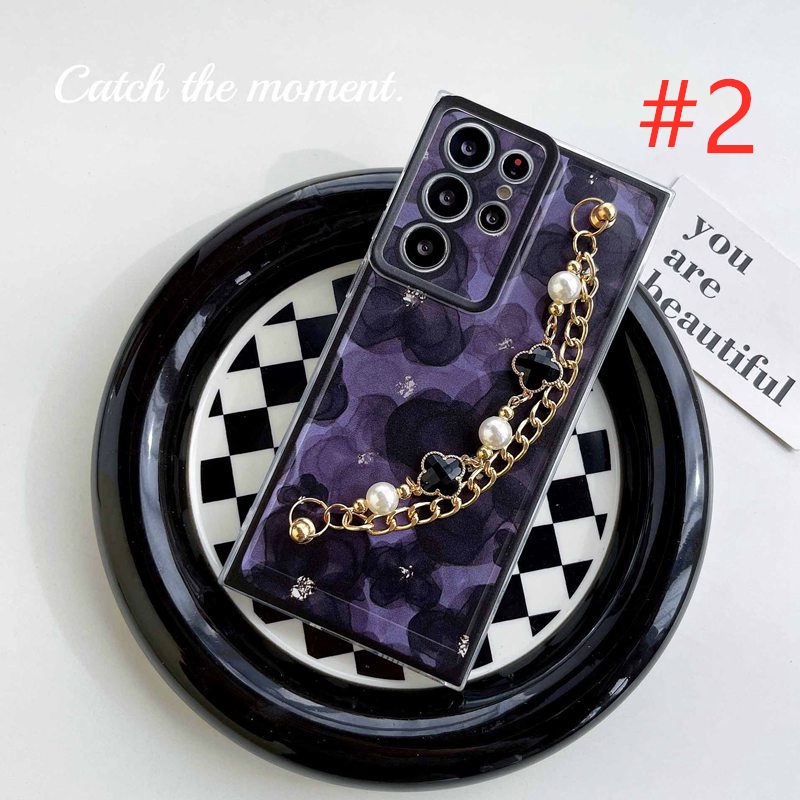 Black Purple Flowers Bracelet Soft Case Xiaomi 11T 11T Pro 12 Redmi 9C 9A 10 10C 9T Note 8 9 9S 10 11 11S 12 Pro 4G 5G Nice Casing