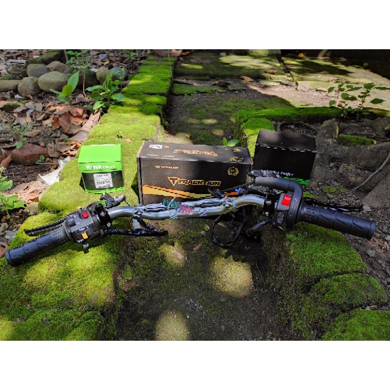 PAKET lengkap stang daytona set holder kanan kiri ninja ksr set master rem traction stir day set tom