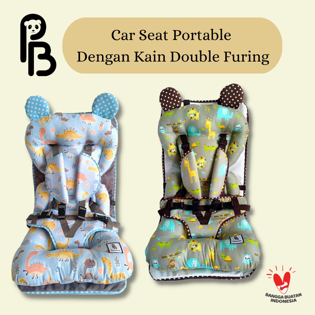 Precious Baby | Car Seat Portable Kain Double / Double Furing [Pre - Order 3 Hari Kerja] | Baby Seat | Car Seat Universal | Pengaman Anak di Kursi Mobil