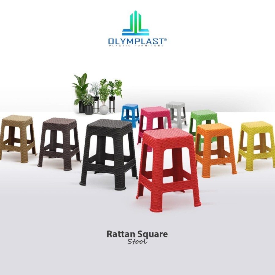 Jual Olymplast Kursi Bakso Motif Rattan Square Chair Khusus Batam