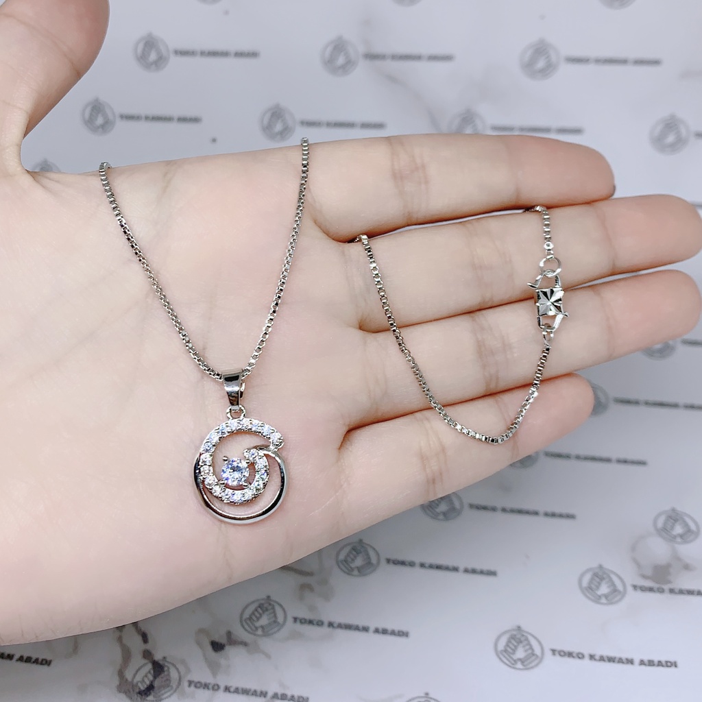 Kalung Xuping Silver Perhiasan Fashion Wanita liontin Permata Unik *56